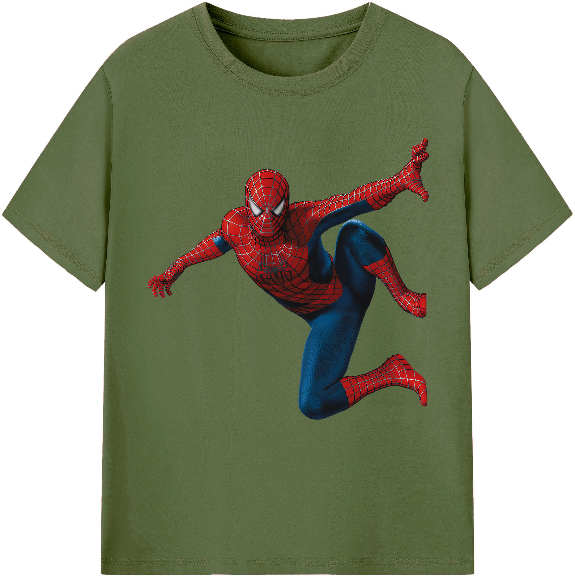 （画像用） Spider Man スパイダーマン 綿100％半袖Tシャツ（フロントプリント）